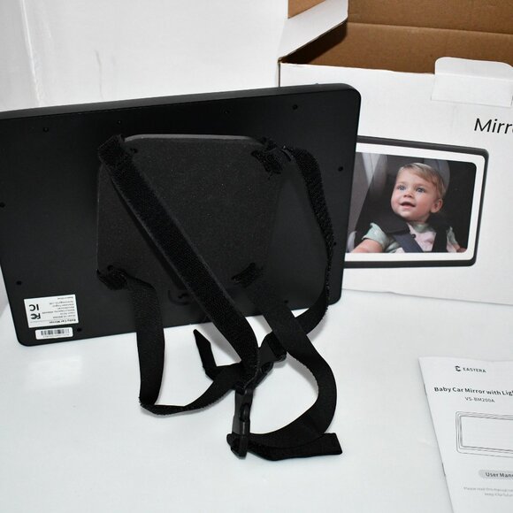 EASYERA Baby Car Mirror with Light 1-Pack, 7 RGB Colors, 360° Adjustable, Rear F - Picture 4 of 5